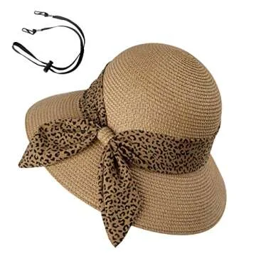 Stylish Straw Sun Hat with UV Protection for Women