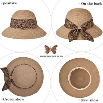 Stylish Straw Sun Hat with UV Protection for Women