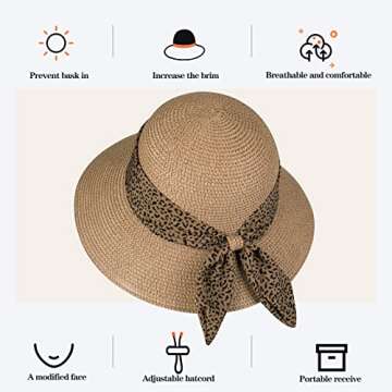Stylish Straw Sun Hat with UV Protection for Women