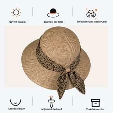 Stylish Straw Sun Hat with UV Protection for Women