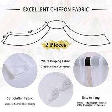 Chic White Wedding Ceiling Drapes for Elegant Decor