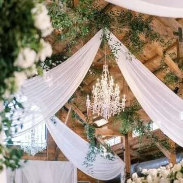 Chic White Wedding Ceiling Drapes for Elegant Decor