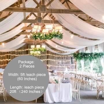 Chic White Wedding Ceiling Drapes for Elegant Decor