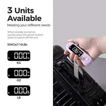 pack all 110 Lbs Luggage Scale, Digital Handheld Baggage Scale, Travel Suitcase Weight Scale with LCD Display, Battery Included, Purple