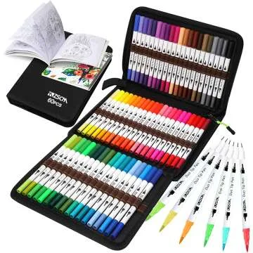 60 Color Duo Tip Brush Markers - ZSCM Art Set