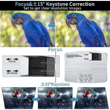 Bluetooth 1080P Projector with 9500 Lumens and Speaker