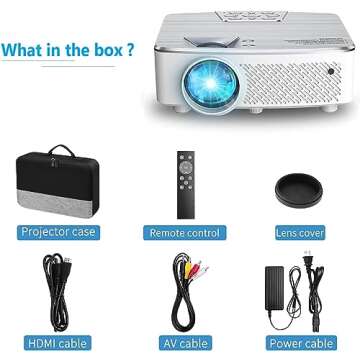 Bluetooth 1080P Projector with 9500 Lumens and Speaker