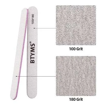 BTYMS 100 Pieces Nail Files 100/180 Grit Double Sided Emery Board Reusable Buffering Files for Natural Nails and Acrylic Nails