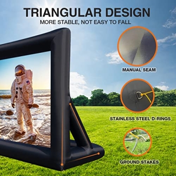PPXIA 20ft Inflatable Projector Screen for Outdoor Fun