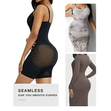 Lover-Beauty Shapewear Bodysuit Curvy Faja Body Shaper Tummy Control Stomach Snatched Seamless Body ...
