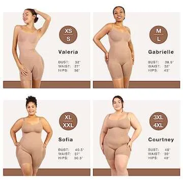 Lover-Beauty Shapewear Bodysuit Curvy Faja Body Shaper Tummy Control Stomach Snatched Seamless Body Suits, Black, XS/S