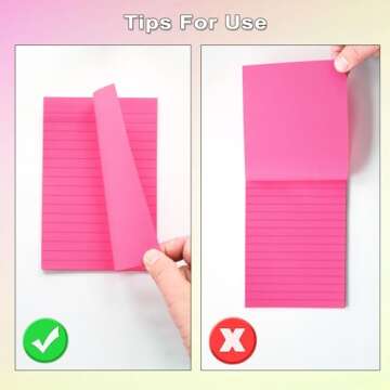 9 Pack Lined Sticky Notes 4x6 in Post Sticky Notes with Lines, 9 Bright Colors Large Ruled Post Sticky Colorful Super Sticking Power Memon Pads, Sticky Notes 4x6 for Office, Home, 35 Sheets/Pad