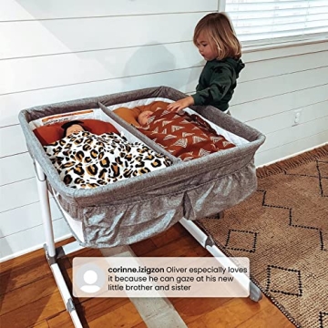 Simmons Kids Bassinet for Twins with Adjustable Height