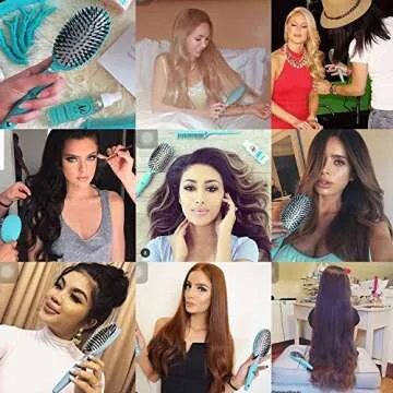 Leyla Milani Hair Detangler Brush - Miracle Brush Human Hair Brushes for Sensitive Scalp, Gentle Detangling, Shine, Volumizing, Nylon Boar Bristle, Best Paddle Brush for Women, Men, Kids