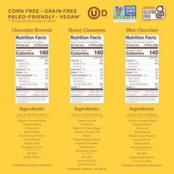 Simple Mills Sweet Thins Variety Pack Seed & Nut Flour Cookies (Mint Chocolate Chip, Honey Cinnamon, Chocolate Brownie), Paleo Friendly, Good for Snacks, Nutrient Dense, 4.25 oz (Pack of 3)