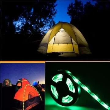 HIKENRI 2M/6.6FT Battery Powered LED Strip Lights, Flexible Color Changing RGB LED Light Strip, TV B...