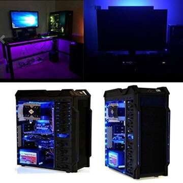 HIKENRI 2M/6.6FT Battery Powered LED Strip Lights, Flexible Color Changing RGB LED Light Strip, TV Backlight Background Lighting