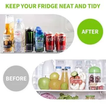 Coanto Drink Organizer for Refrigerator Holds 30 Cans 6 Row