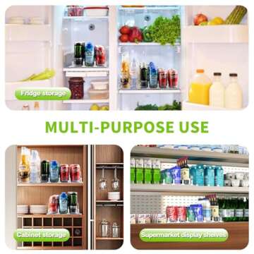 Coanto Drink Organizer for Fridge, Soda Can Dispenser for Refrigerator, Automatic Self-Pushing Fridge Drink Dispenser Holds up to 30 Cans, 6 Row