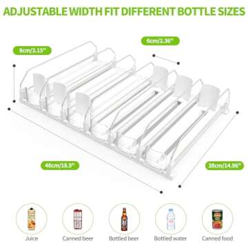 Coanto Drink Organizer for Fridge, Soda Can Dispenser for Refrigerator, Automatic Self-Pushing Fridge Drink Dispenser Holds up to 30 Cans, 6 Row