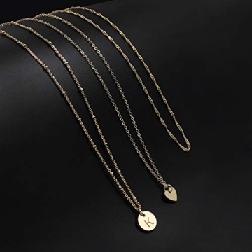 Personalized Aisansty Gold Heart Initial Necklaces for Women