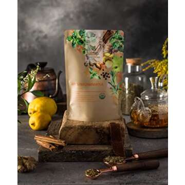 Gardenika Organic Loose Leaf Tea, Herbal, Caffeine Free, Kosher, Ayurvedic, Wellness, Immune, Sleep, Sore Throat, Laxative, Calming, Digestive, Detox