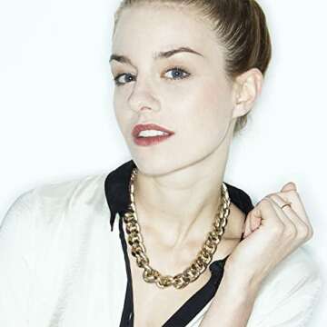 Ingemark Cuban Chunky Link Chain Choker Unisex Punk Style Thick Wide Necklace Jewelry (S3 Golden)