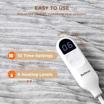 Bedsure Electric Blanket Full Size with 6 Heat Settings