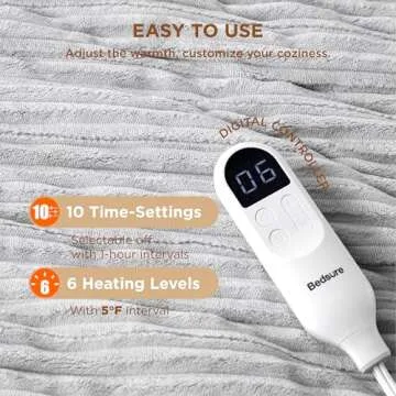 Bedsure Electric Blanket Full Size with 6 Heat Settings