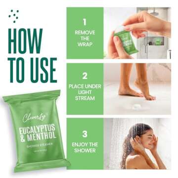 Cleverfy Shower Steamers for Aromatherapy - Menthol & Eucalyptus Set of 18 Shower Bombs