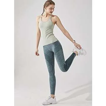 Yoga Racer Back Tank Top for Women with Built in Bra,Women's Padded Sports Bra Fitness Workout Running Shirts (Grayish Green, Small)
