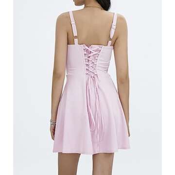 Clrisfloy Women Spaghetti Strap Bodycon Dress Pleated Ruffle Hem Sleeveless Mini Dress Low Cut Night Out Club Dresses