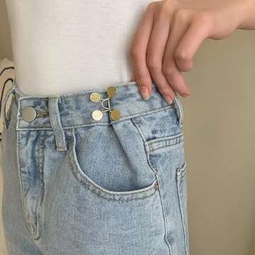 Qkari Jean Button Pins, Adjustable Jean Button, Detachable Jean Button Pin, No Sewing Required, Perf...
