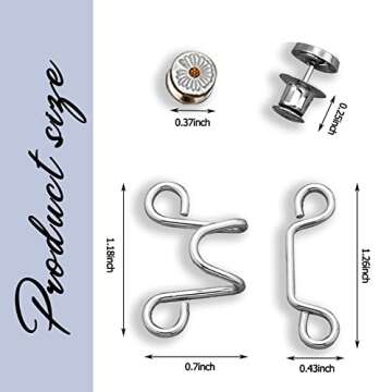 Qkari Jean Button Pins, Adjustable Jean Button, Detachable Jean Button Pin, No Sewing Required, Perfect Fit Instant Jean Button (Golden)