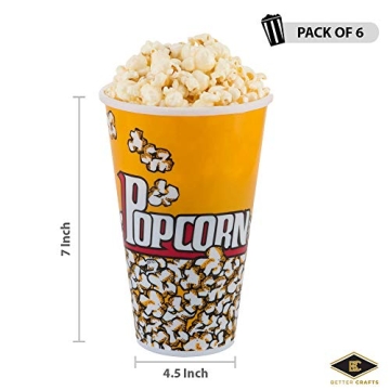 Durable Yellow Popcorn Tubs Set Perfect for Movie Nights