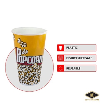 Durable Yellow Popcorn Tubs Set Perfect for Movie Nights