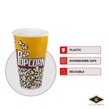 Durable Yellow Popcorn Tubs Set Perfect for Movie Nights