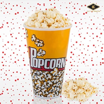 Durable Yellow Popcorn Tubs Set Perfect for Movie Nights