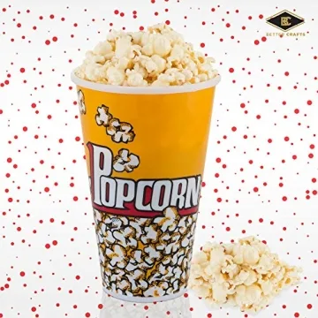 Durable Yellow Popcorn Tubs Set Perfect for Movie Nights