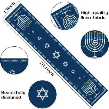 Chanukah Table Runner - 13x70 Menorah Home Decor