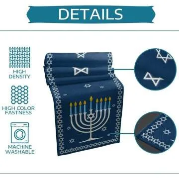 Chanukah Table Runner - 13x70 Menorah Home Decor