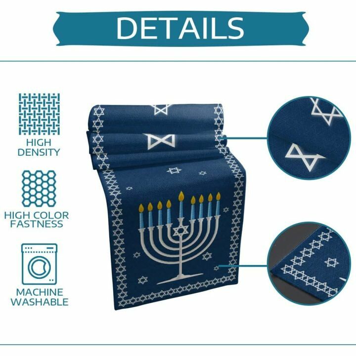 Chanukah Table Runner - 13x70 Menorah Home Decor