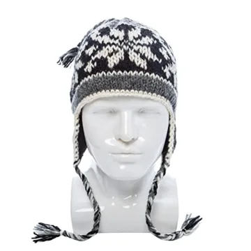 Hand Knit Sherpa Wool Hat with Micro Fleece Lining