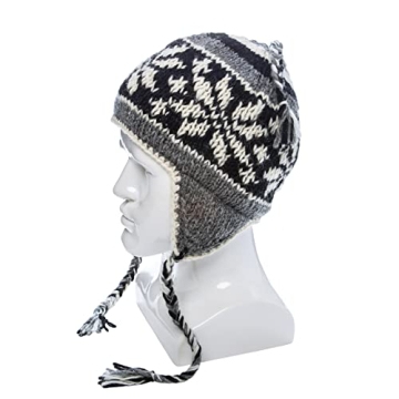 Hand Knit Sherpa Wool Hat with Micro Fleece Lining