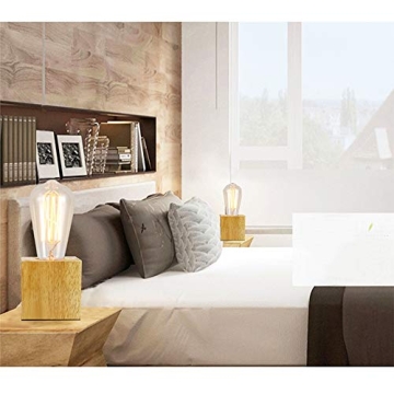 Vintage Industrial Wooden Table Lamp for Home Decor