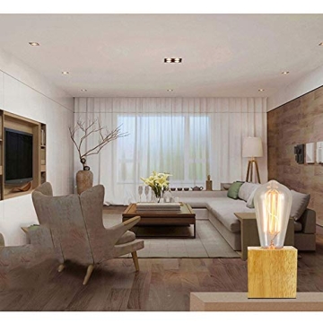 Vintage Industrial Wooden Table Lamp for Home Decor