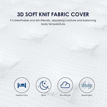 Coolvie Twin XL Mattresses 14 Inch, Hybrid XL Twin Mattress in a Box, 4 Layer Premium Foam with Pocket Springs for Motion Isolation and Pressure Relieving, Medium Feel, 100-Night Trial