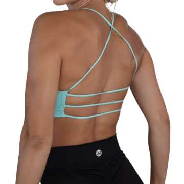 Daylan ATHLETICA 3-Strap Backless Sports Bra Bright Turquoise