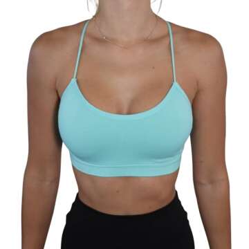 Daylan ATHLETICA 3-Strap Backless Sports Bra Bright Turquoise