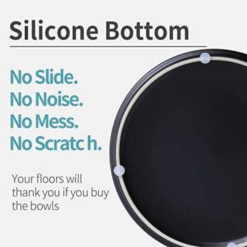 Addogyy Black Dog Bowl Ceramic for Medium Large Breed, Heavy Weighted Dog Food Water Feeder Dish, Non - Slip Modern Cute Extra Big Porcelain 8 in Pet Bowl Maze